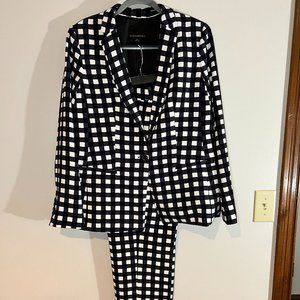 Banana Republic/Crop Pants Suit/Checkered Black White/14/NWT